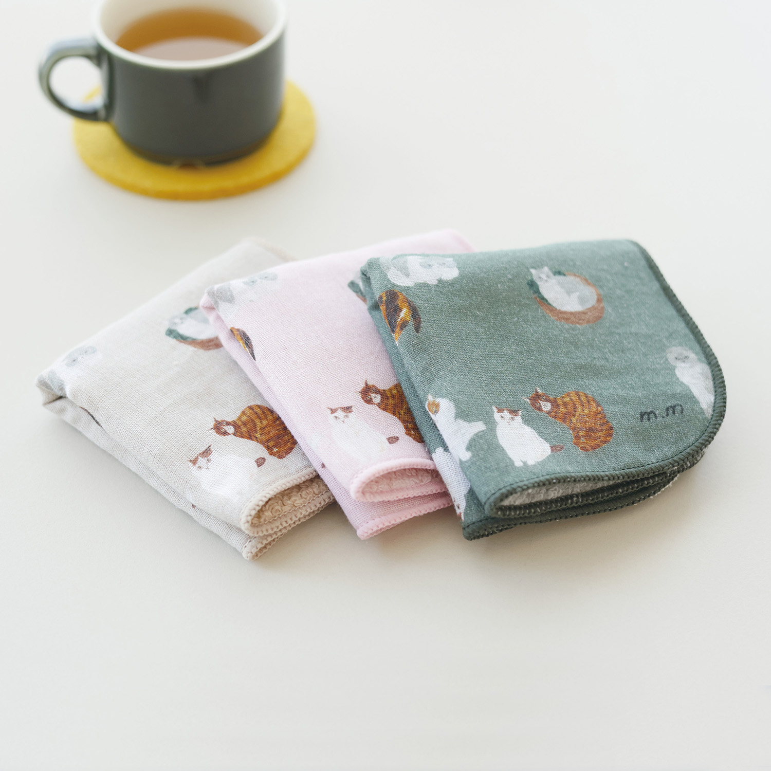 松尾ミユキ Gauze Hand Towel Gray Rabbit ハンドタオル MM1014 main image 1